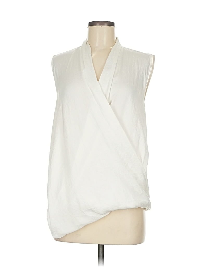 Pre-owned Ann Taylor Sleeveless Blouse In White