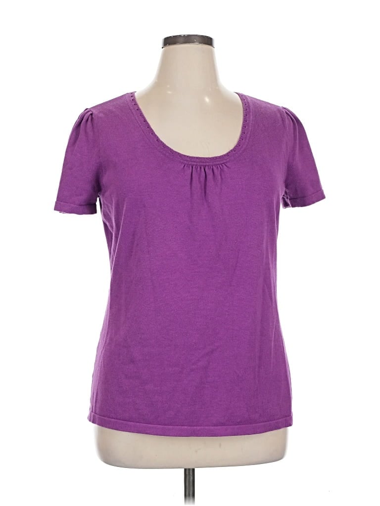 Pre-owned Lane Bryant Short Sleeve Top Purple Scoop Neck Tops
