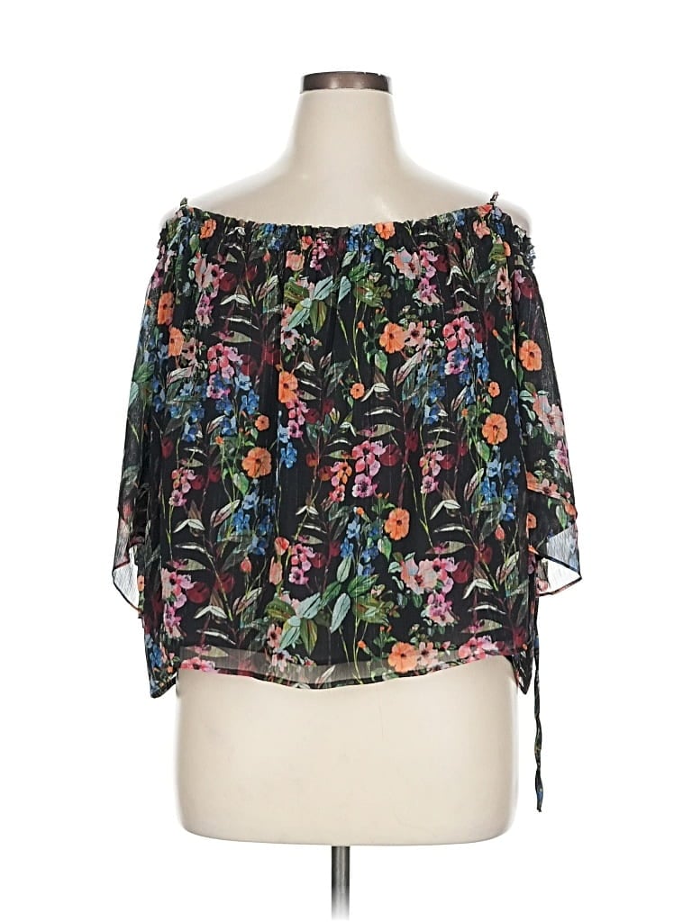 Pre-owned H&m 3/4 Sleeve Blouse In Black