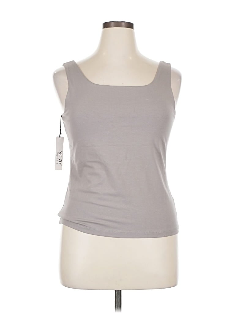 Pre-owned Nic + Zoe Tank Top Gray Strapless Neckline Tops
