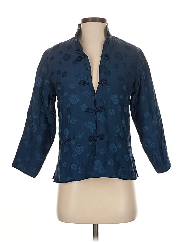 Pre-owned Assorted Brands 3/4 Sleeve Blouse In Blue