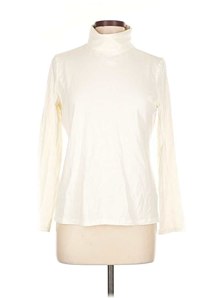 Pre-owned Talbots Long Sleeve Turtleneck In White