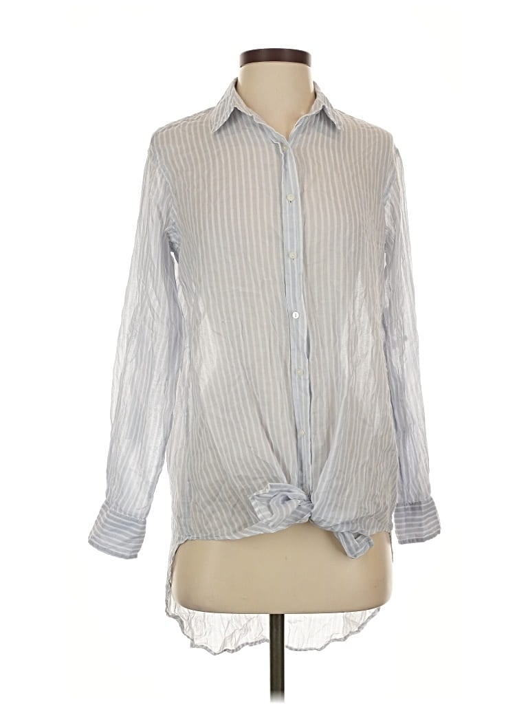 Pre-owned Trafaluc By Zara Long Sleeve Blouse In Silver