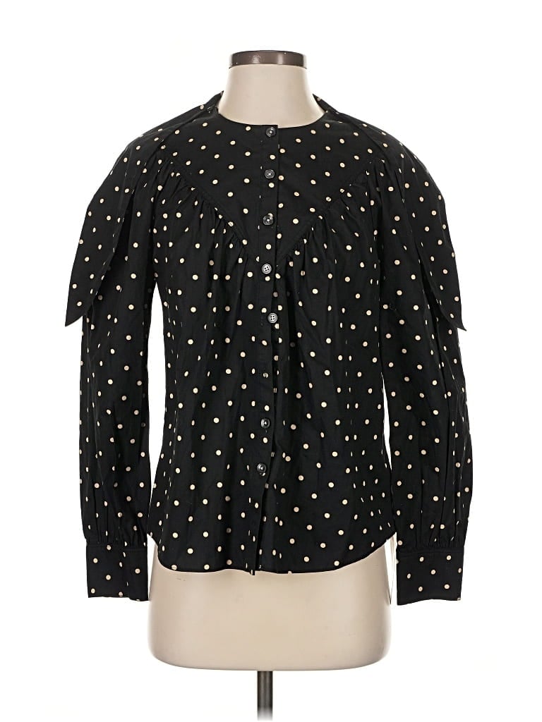Pre-owned La Vie Rebecca Taylor Long Sleeve Blouse In Black