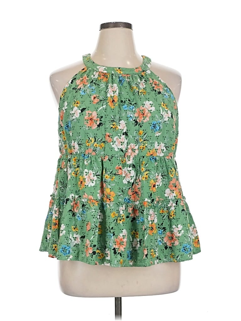 Pre-owned Torrid Sleeveless Blouse In Green