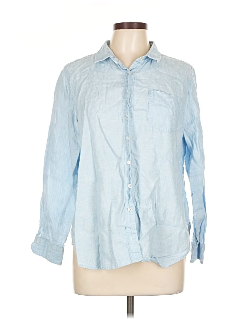 Pre-owned L.l.bean 3/4 Sleeve Button Down Shirt In Blue
