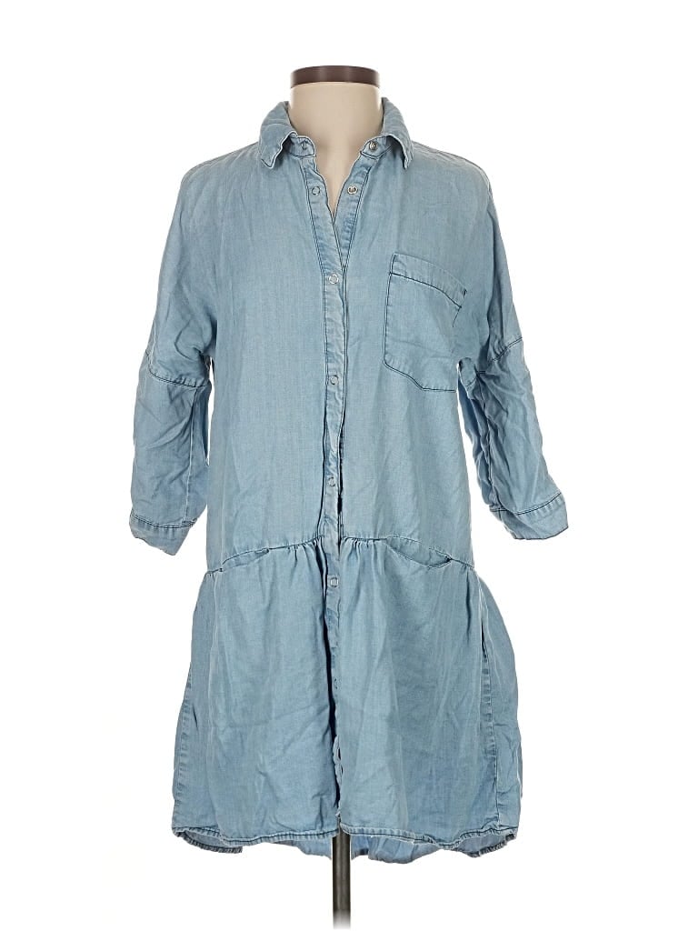 Pre-owned Zara Basic Casual Dress In Blue