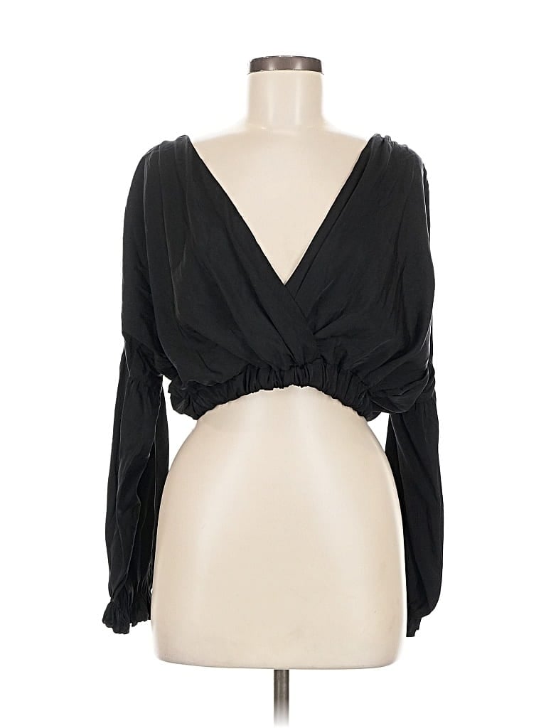 Pre-owned Hyfve Long Sleeve Blouse In Black