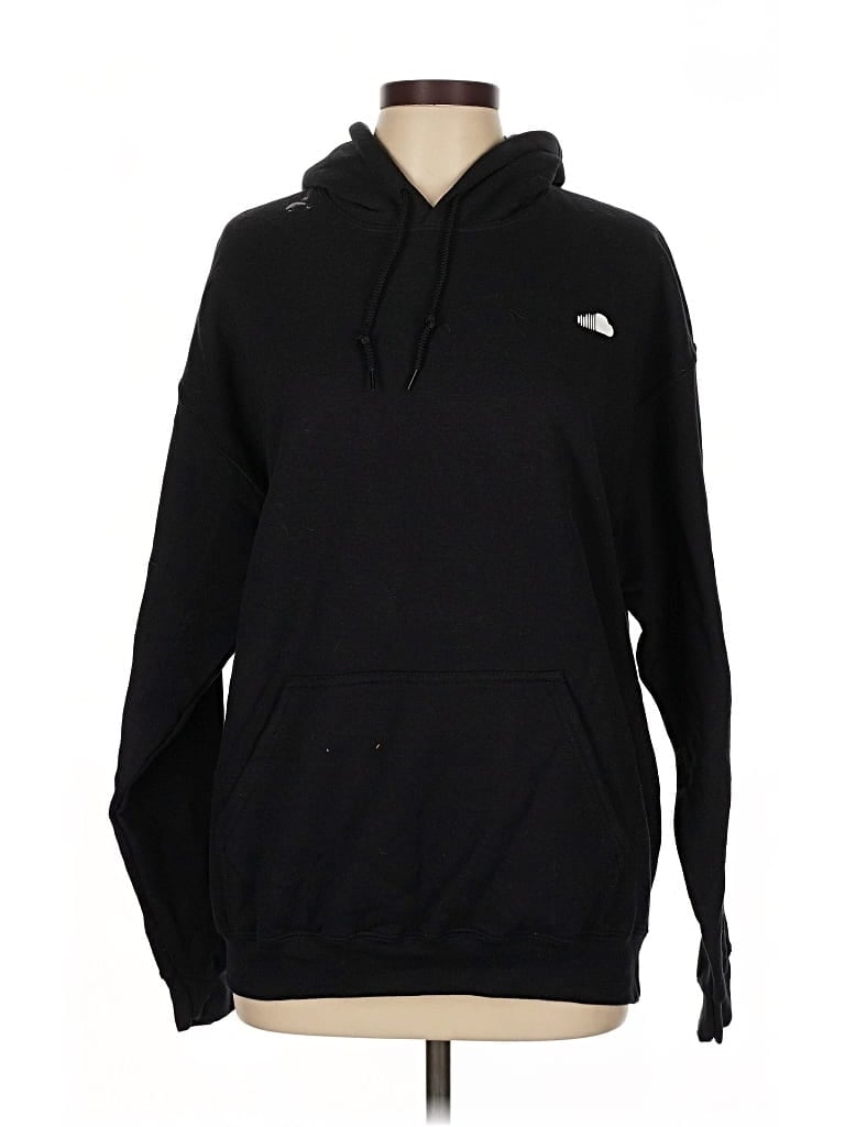 Pre-owned Gildan Pullover Hoodie In Black