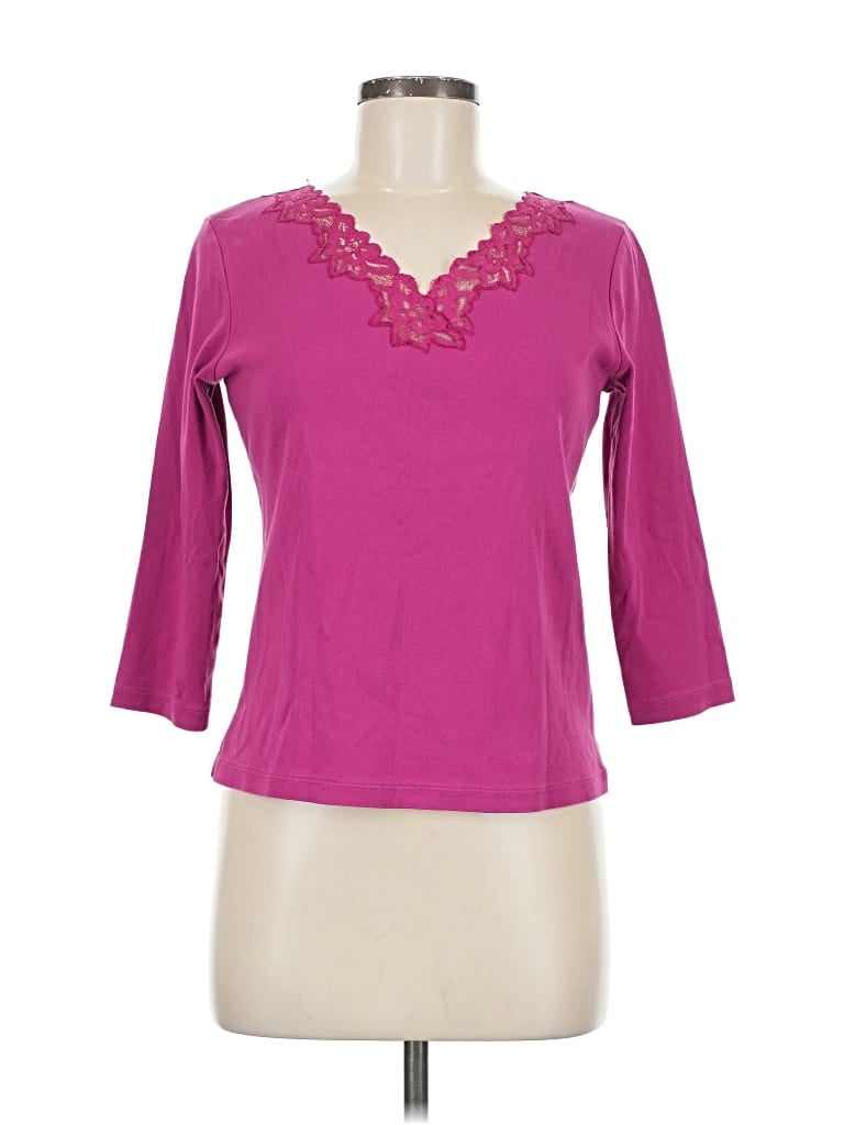 Pre-owned Jones New York Signature 3/4 Sleeve T-shirt In Pink