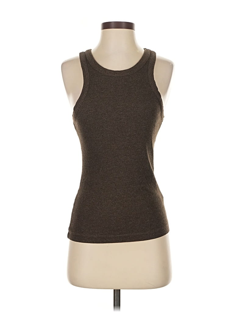 Pre-owned Agolde Tank Top Brown Halter Neckline Tops