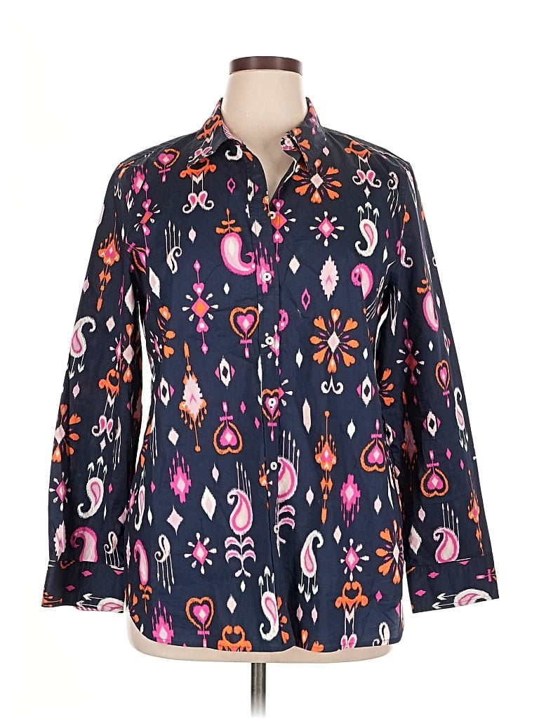 Pre-owned Talbots Long Sleeve Button Down Shirt In Black