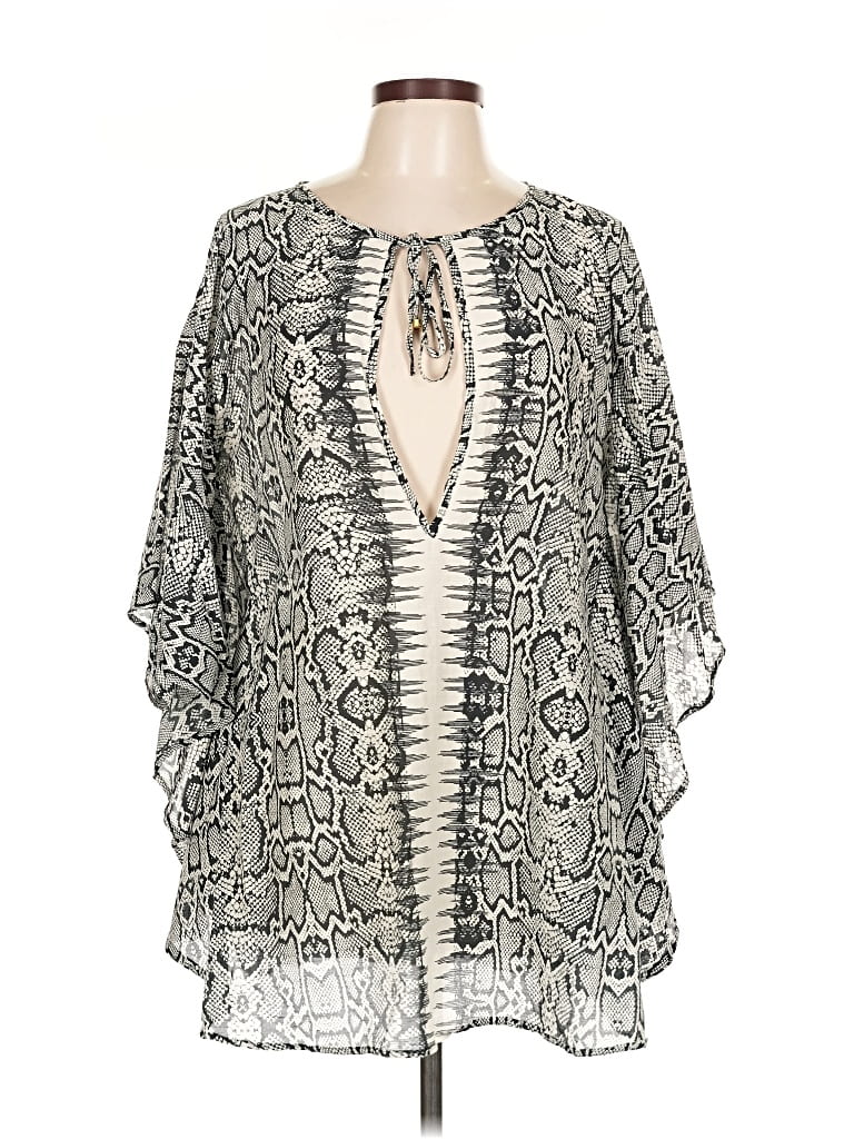 Pre-owned Vix By Paula Hermanny 3/4 Sleeve Blouse In Silver