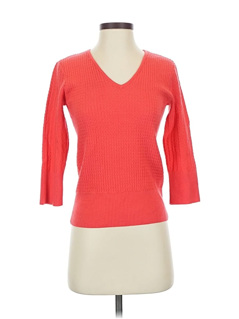 Pre-owned St John Wool Pullover Sweater In Orange