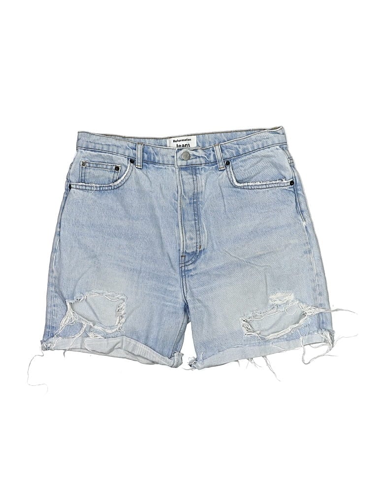 Pre-owned Reformation Jeans Denim Shorts In Blue