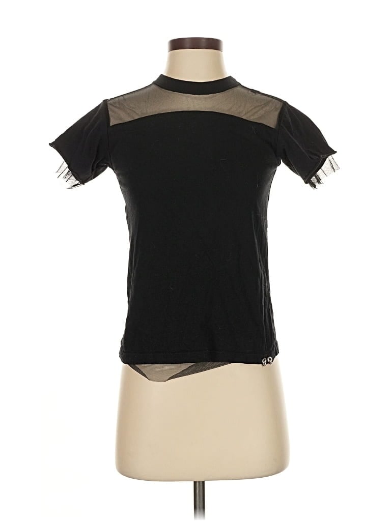 Pre-owned Diesel Short Sleeve Top Black Mock Neckline Tops