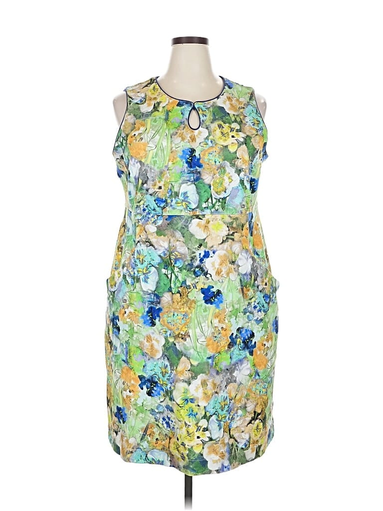 Pre-owned Lands' End Cocktail Dress In Green