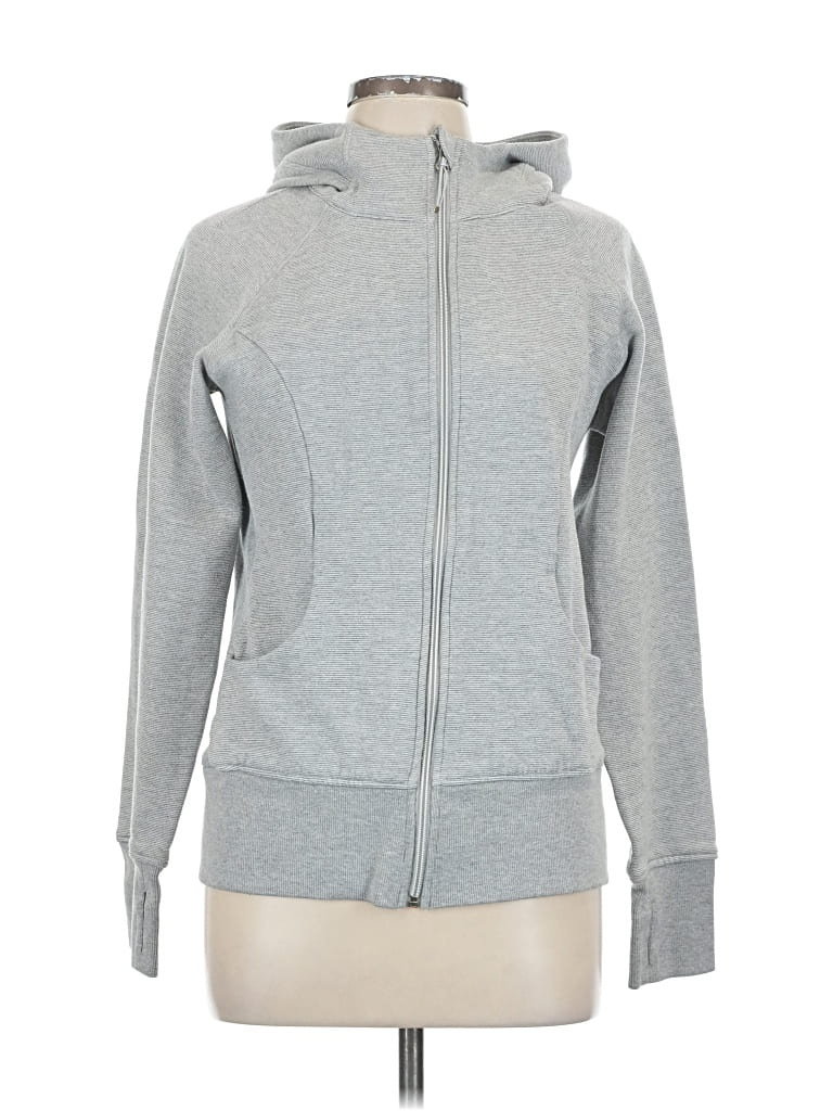 Pre-owned 90 Degree By Reflex Zip Up Hoodie In Gray