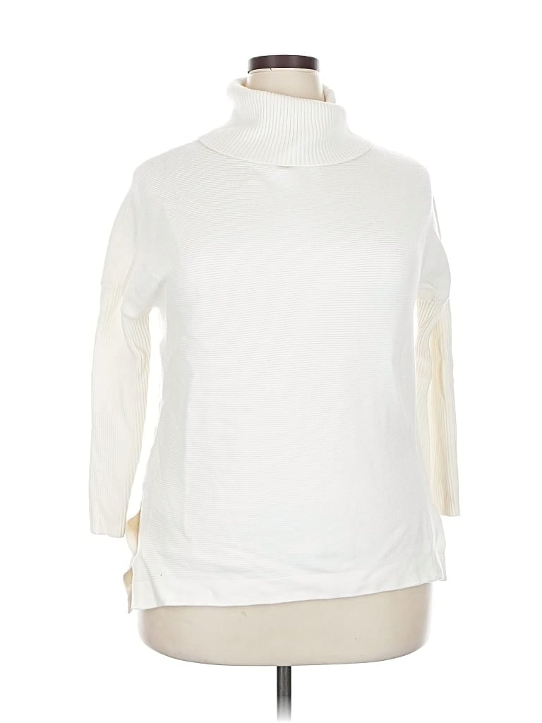 Pre-owned Lillusory Turtleneck Sweater In White