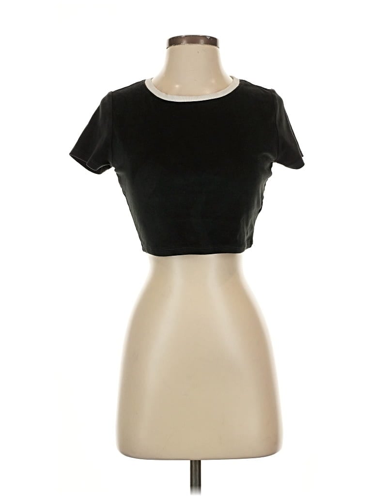 Pre-owned Urban Outfitters Short Sleeve Top Black Sweetheart Neckline Tops