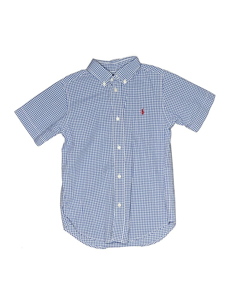 Pre-owned Ralph Lauren Kids' Short Sleeve Button Down Shirt In Blue