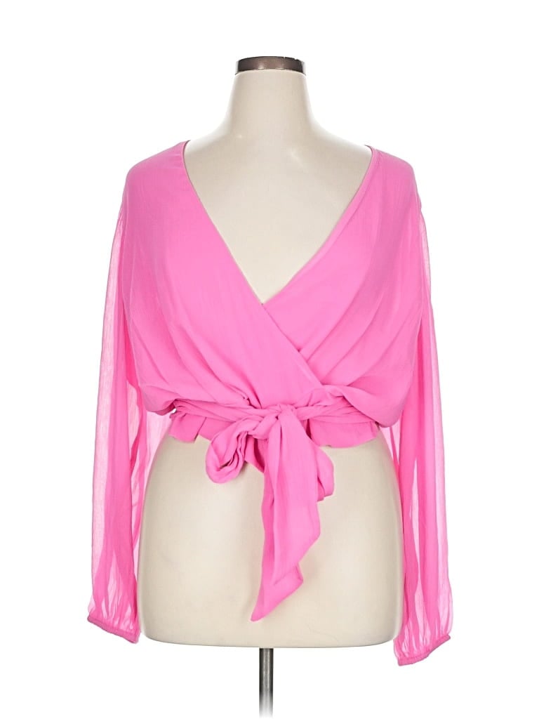 Express Long Sleeve Blouse In Pink