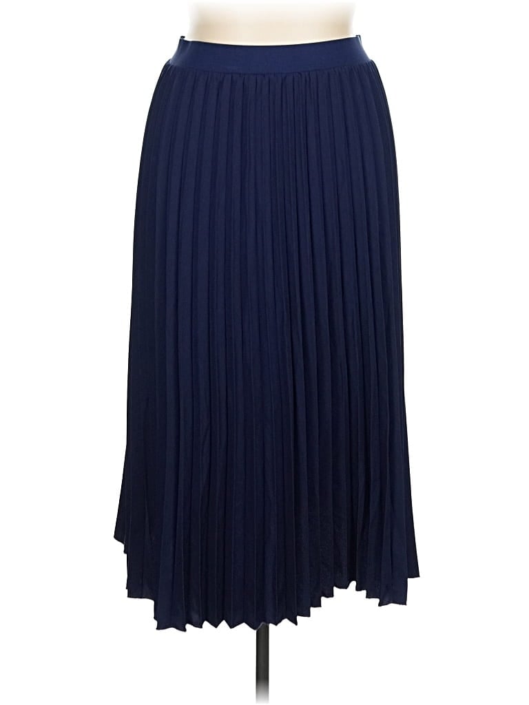 Pre-owned Shein Curve Formal Skirt In Blue