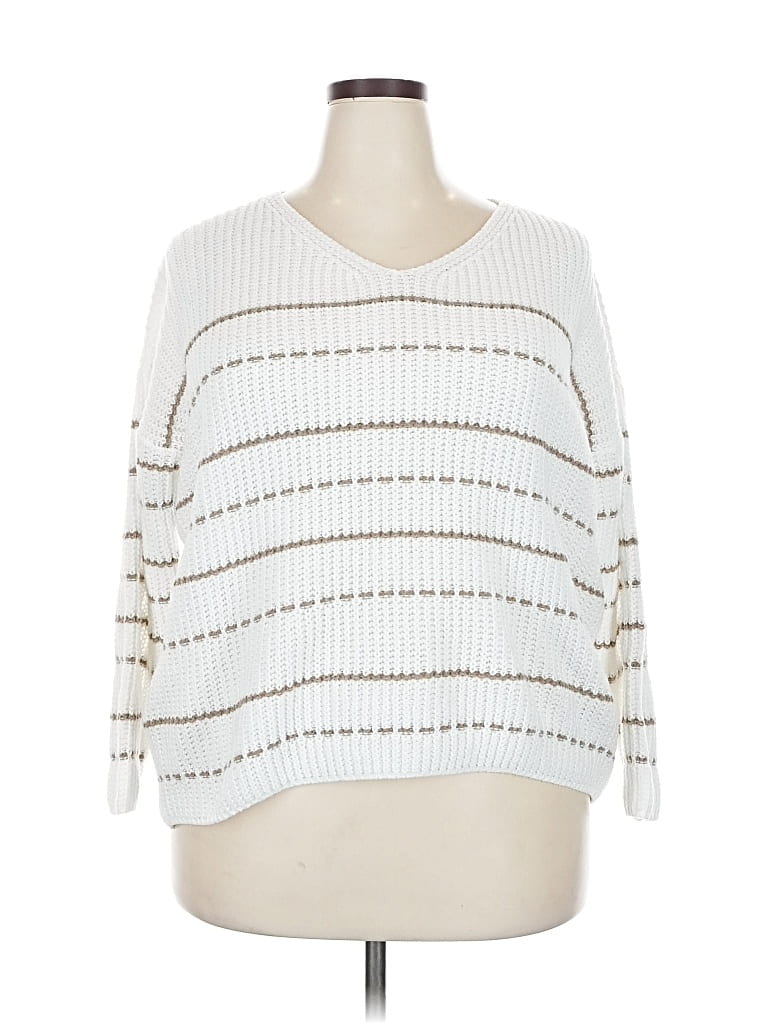 Pre-owned Unbranded Pullover Sweater In White