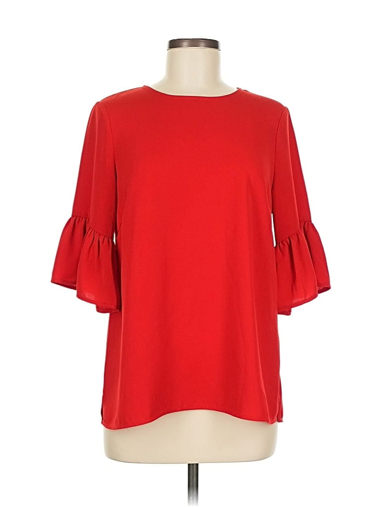 Pre-owned Jade 3/4 Sleeve Top Red Boatneck Tops