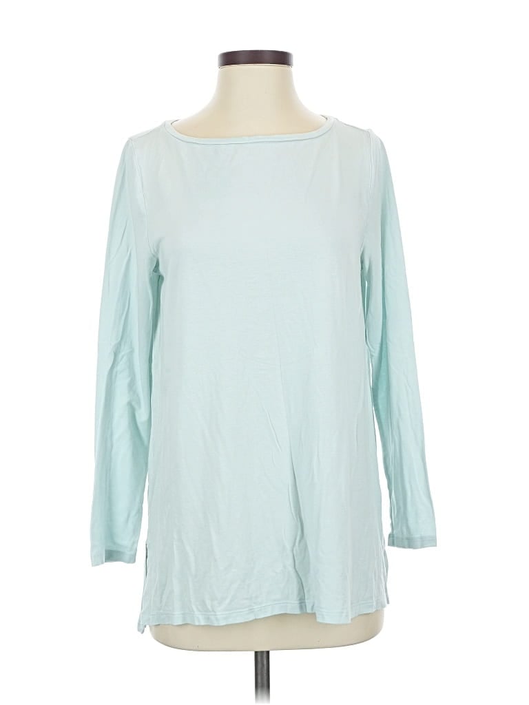 Pre-owned Eileen Fisher 3/4 Sleeve T-shirt In Blue
