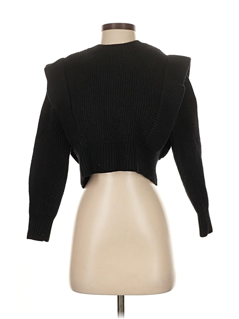 Pre-owned Babaton Wool Cardigan Sweater In Black