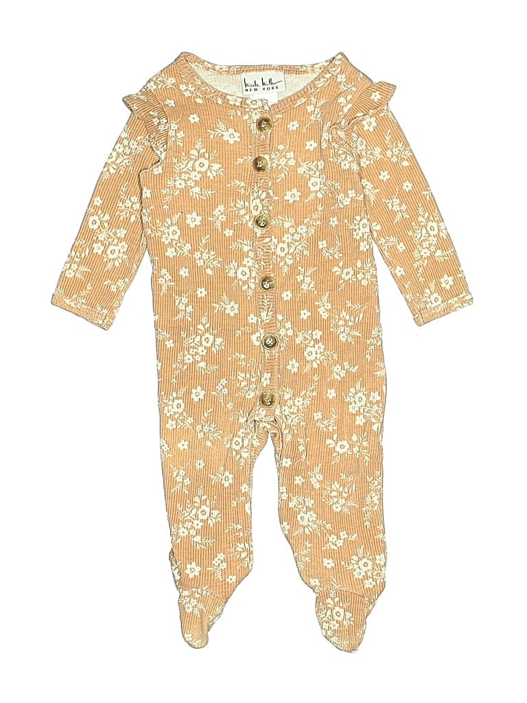 Pre-owned Nicole Miller Babies' Long Sleeve Onesie In Gold