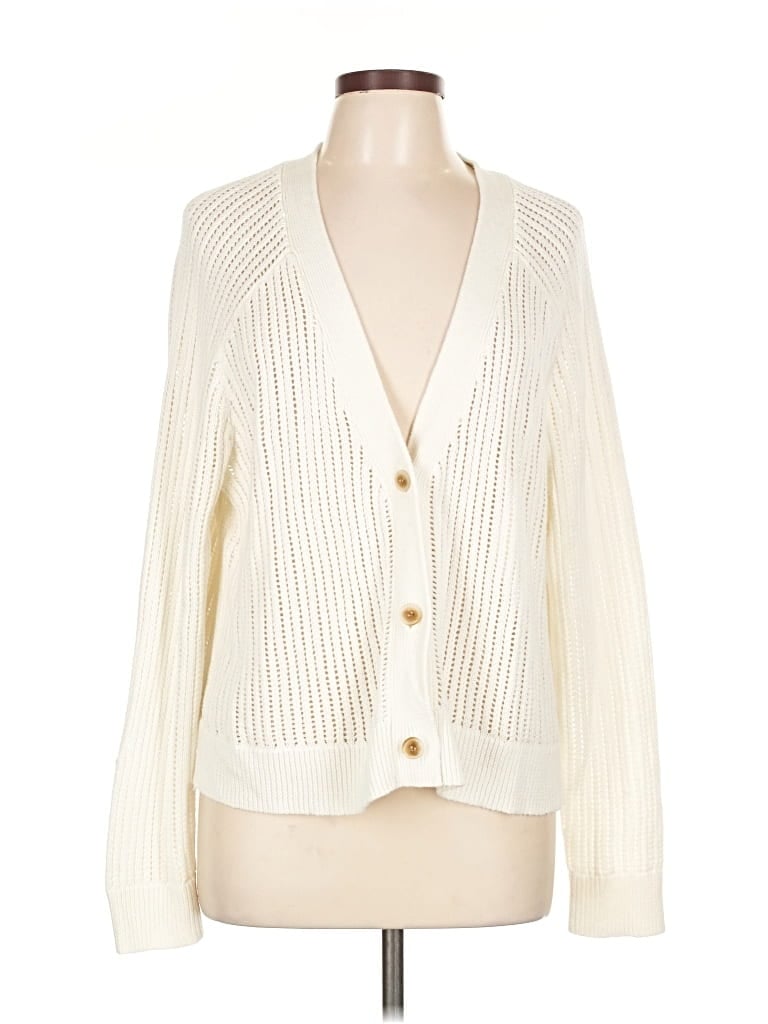 Pre-owned Caslon Cardigan Sweater In White