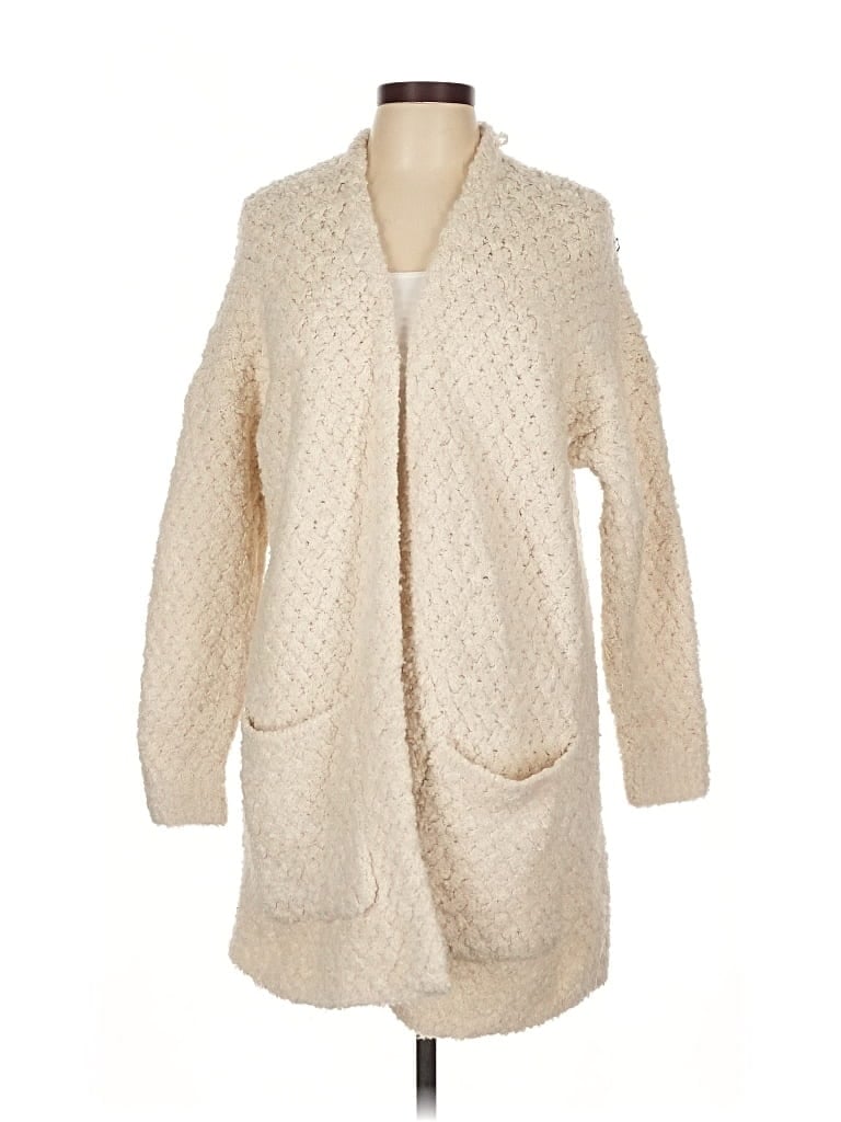 Pre-owned Lucky Brand Cardigan Sweater In White