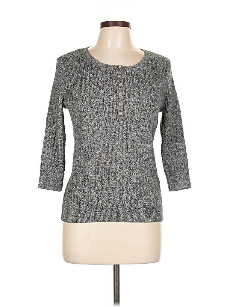 Pre-owned Karen Scott Pullover Sweater In Gray