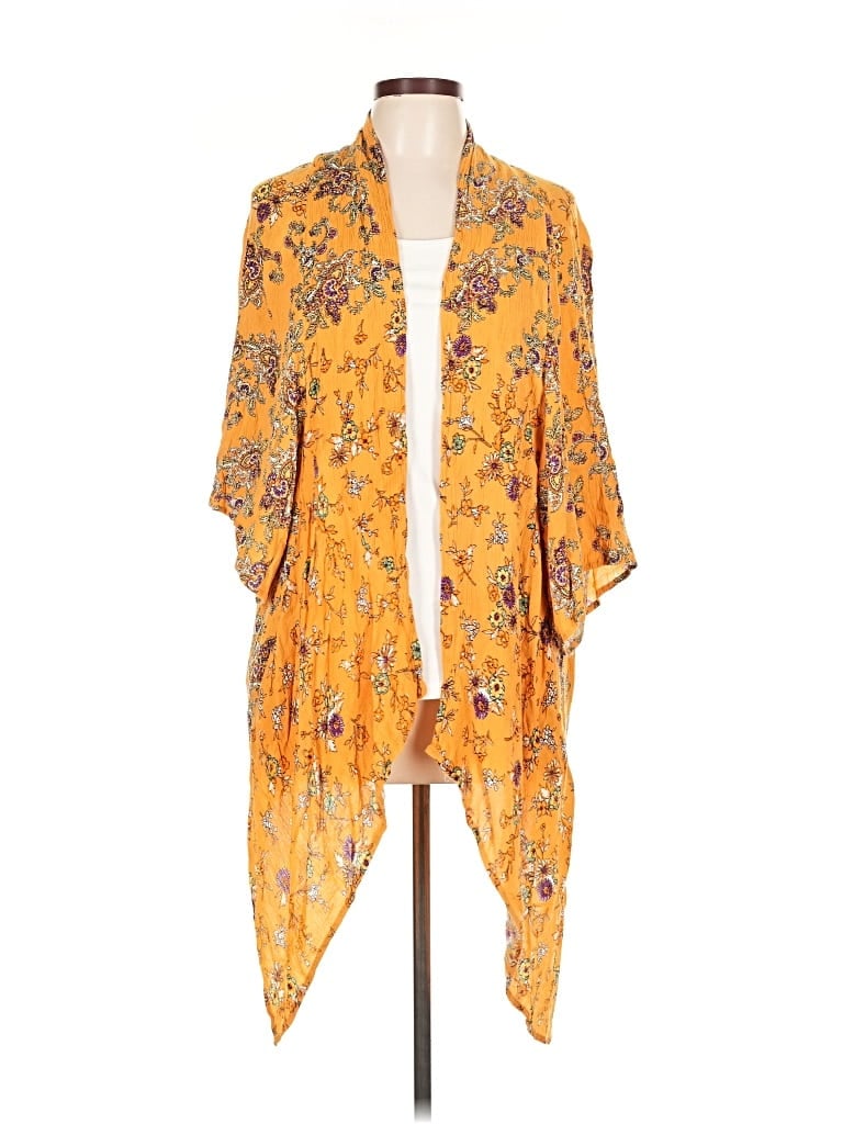 Pre-owned Patrons Of Peace Cardigan Sweater In Yellow