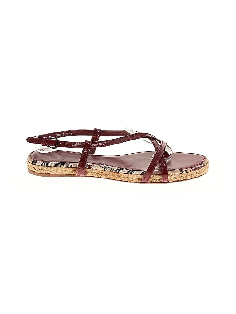 Pre-owned Burberry Sandals In Burgundy
