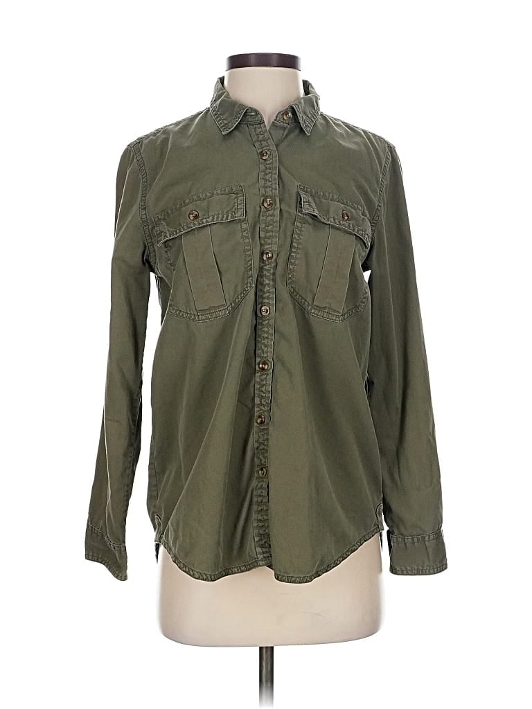 Pre-owned Banana Republic Long Sleeve Button Down Shirt In Green