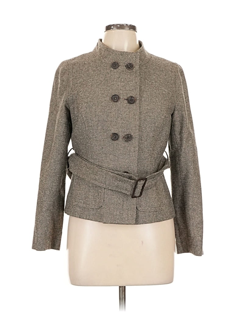 Pre-owned Ann Taylor Loft Coat In Gray