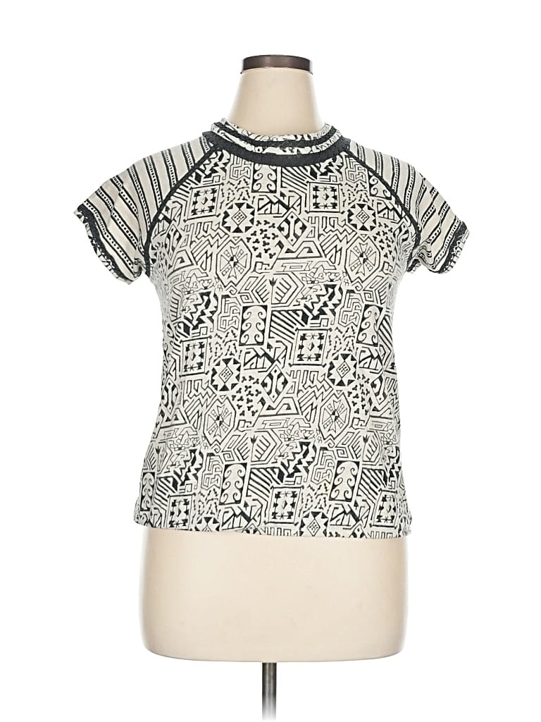Pre-owned Next Short Sleeve Top Silver Mock Neckline Tops