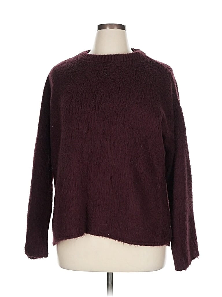 Pre-owned Boohoo Pullover Sweater In Burgundy