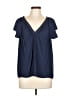 Ramy Brook 100% Polyester Blue Short Sleeve Blouse Size L - photo 1