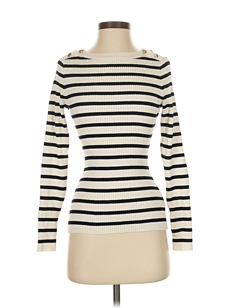 Pre-owned H&m Turtleneck Sweater In White