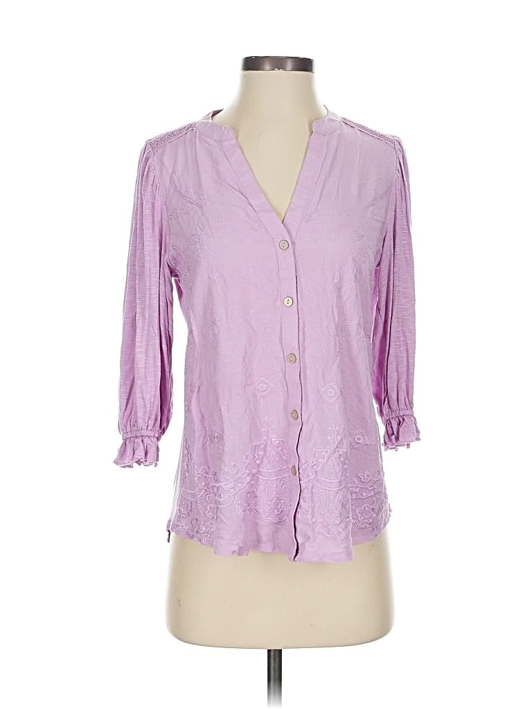 Pre-owned Democracy 3/4 Sleeve Blouse In Purple