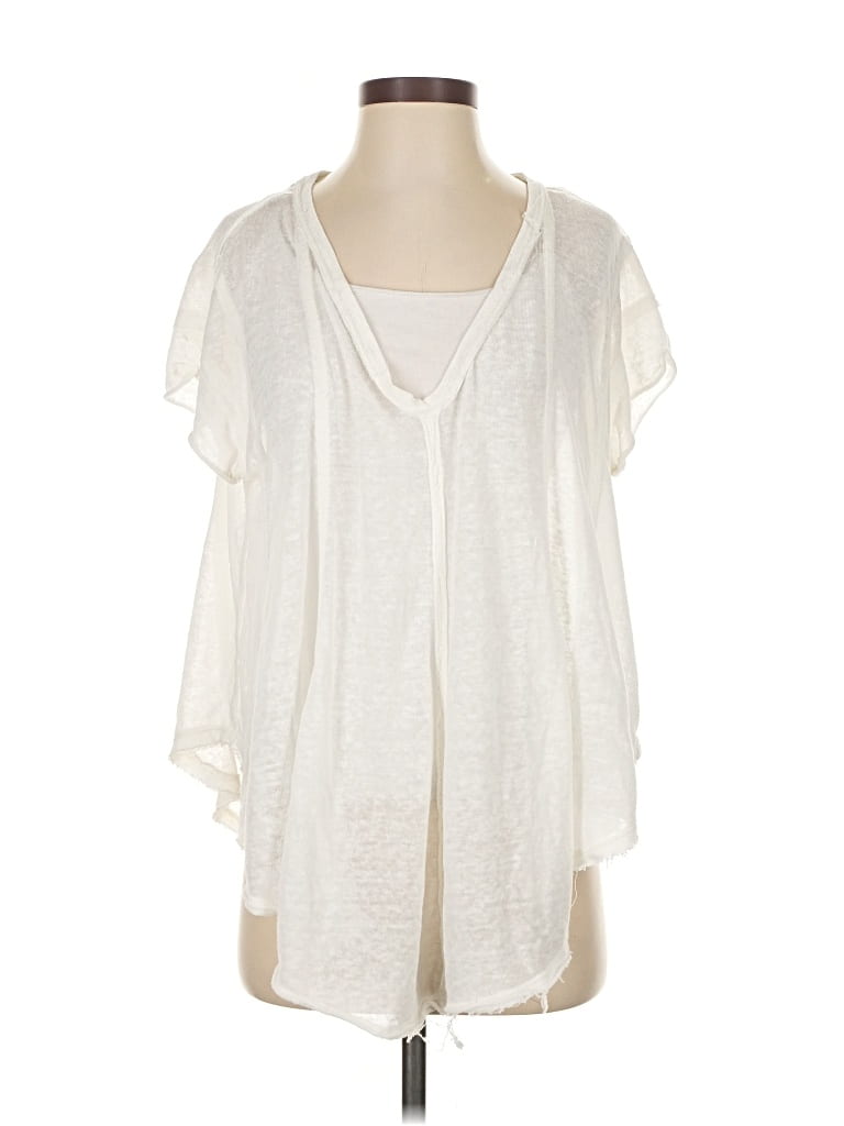 Pre-owned We The Free Short Sleeve Blouse In White