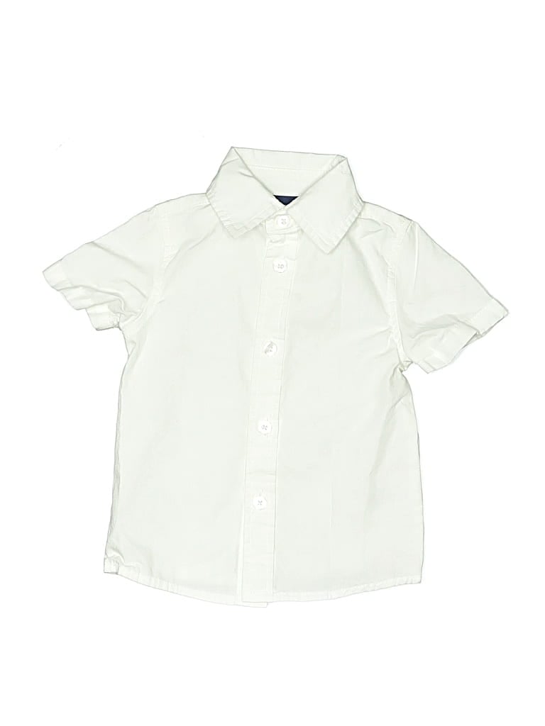 Pre-owned Andy & Evan Babies' Short Sleeve Button Down Shirt In White