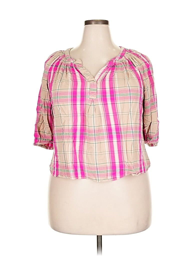 Pre-owned Crown & Ivy 3/4 Sleeve Blouse In Pink