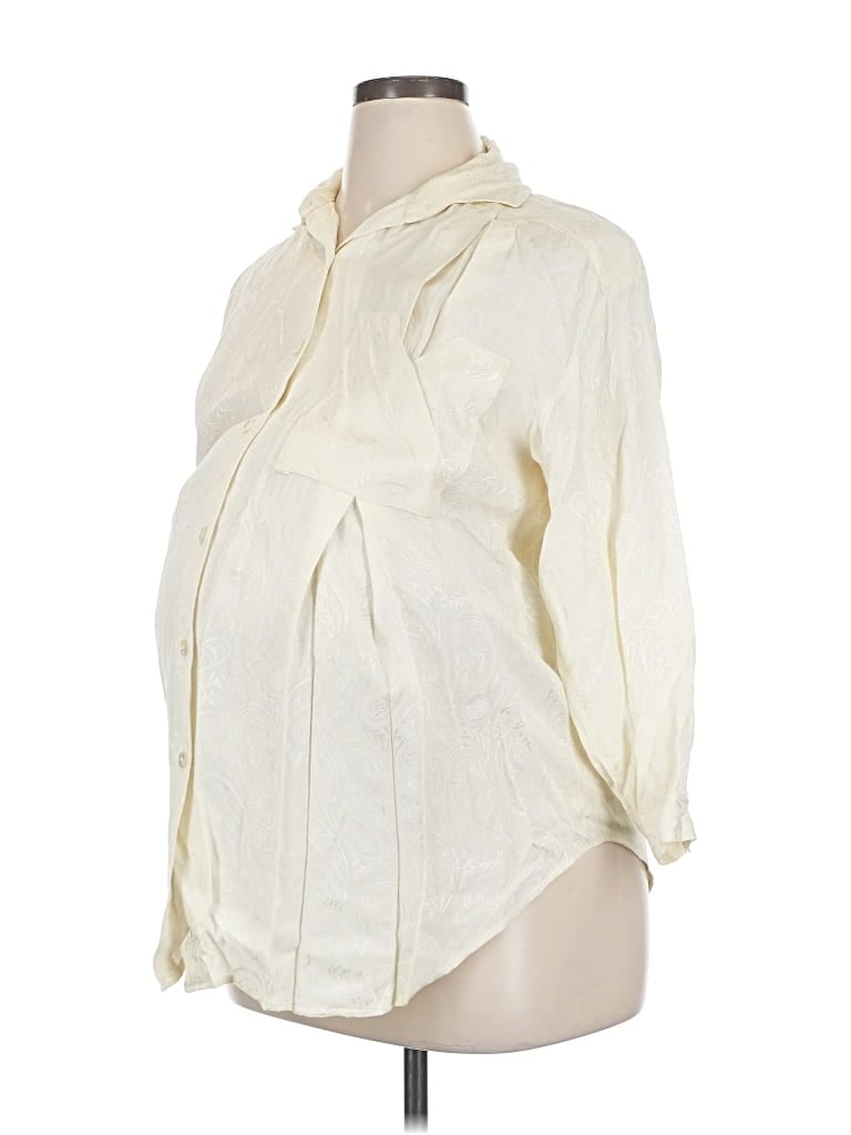 Pre-owned Motherhood 3/4 Sleeve Blouse In White