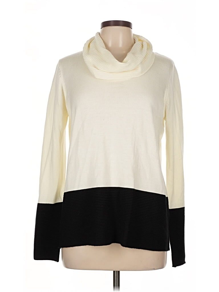 Pre-owned Calvin Klein Turtleneck Sweater In White