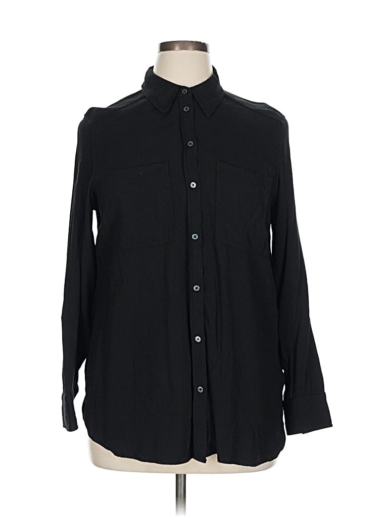 Pre-owned Boden Long Sleeve Button Down Shirt In Black